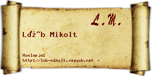 Löb Mikolt névjegykártya
